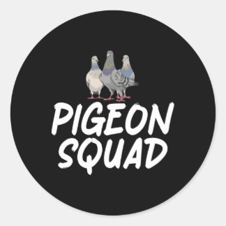 Sticker Rond Pigeon Squad Pigeon Breeder