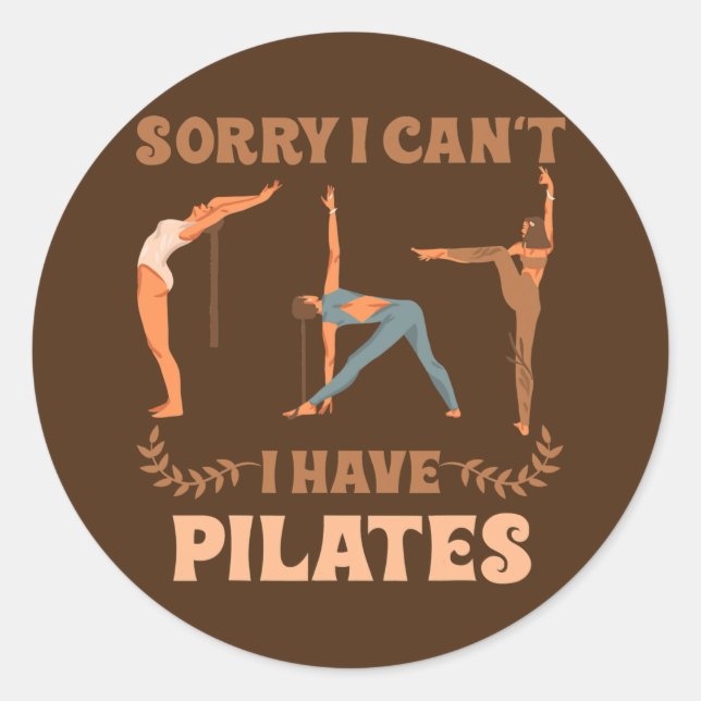 Sticker Rond Pilates Instructeur Femmes Sports Drôle Pilates (Devant)