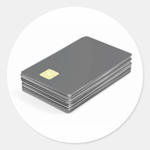 Sticker Rond Pile avec cartes en plastique vierges avec puce
