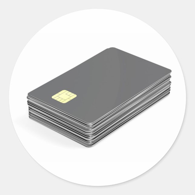 Sticker Rond Pile avec cartes en plastique vierges avec puce (Devant)