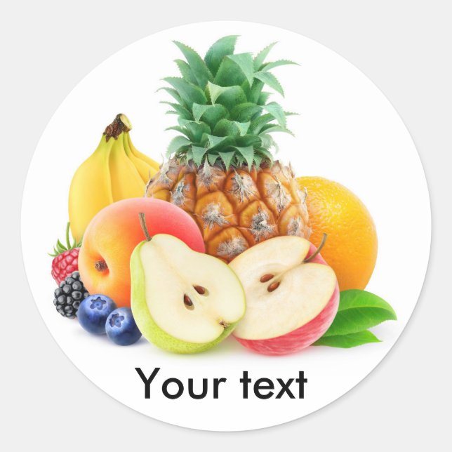 Sticker Rond Pile de fruits frais (Devant)