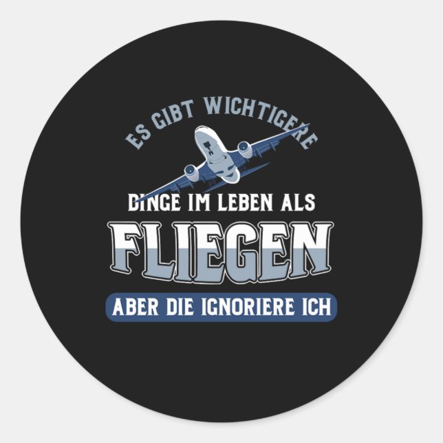 Sticker Rond Pilote Aircraft Flight Planes (Devant)