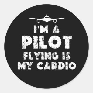 Sticker Rond Pilote amusant