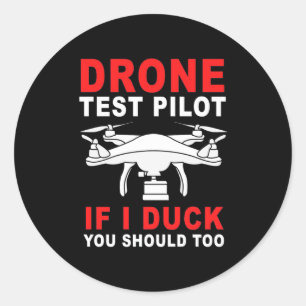 Sticker Rond Pilote d'essai de drone