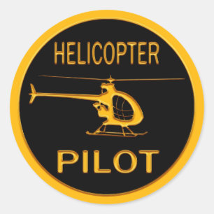 Sticker Rond Pilote d'hélicoptère