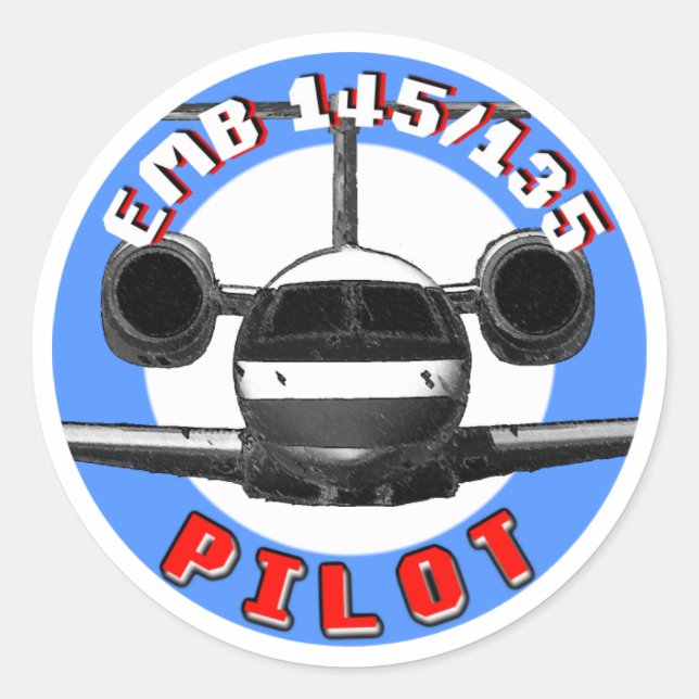 Sticker Rond Pilote EMB 145 (Devant)
