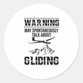 Sticker Rond Pilote Glider | Gliding Soaring Soar Thermals