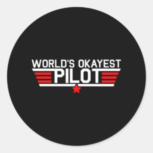 Sticker Rond pilote Worlds okayest
