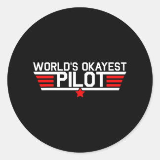 Sticker Rond pilote Worlds okayest