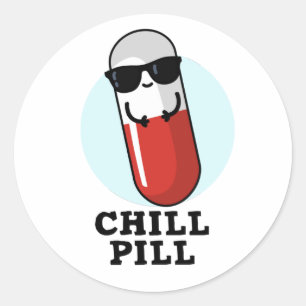 Sticker Rond Pilule de pilule Cool de médecine Pun