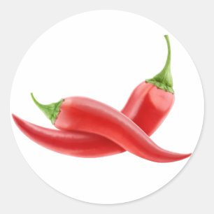 Sticker Rond Piments piment chauds rouges