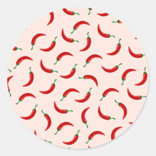 Sticker Rond Piments rouges sur arrière - plan de couleur clai