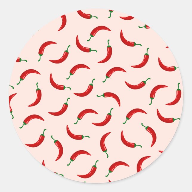 Sticker Rond Piments rouges sur arrière - plan de couleur clair (Devant)