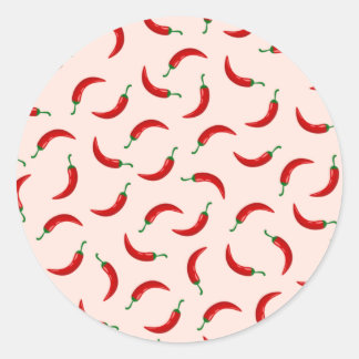 Sticker Rond Piments rouges sur arrière - plan de couleur clair