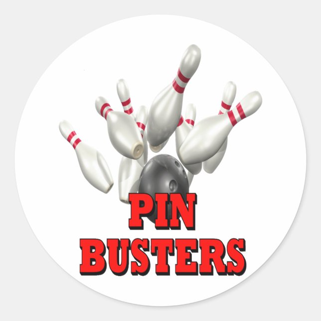 Sticker Rond Pin Busters Bowling (Devant)