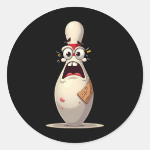 Sticker Rond Pin Peur Drôle Bowling Lover Bowlers Graphique Pou