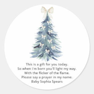 Sticker Rond Pin sylvestre aquarelle - Prières pour bébé
