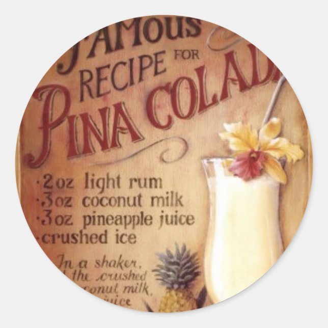 Sticker Rond pina colada (Devant)