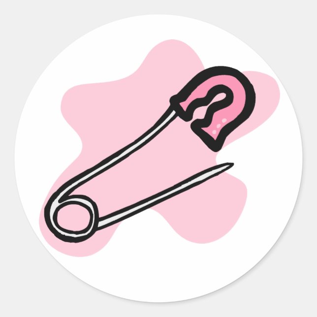 Sticker Rond Pince de couche rose (Devant)