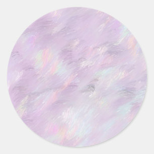 Sticker Rond Pinceau violet coups de pinceau Pastel Personnalis