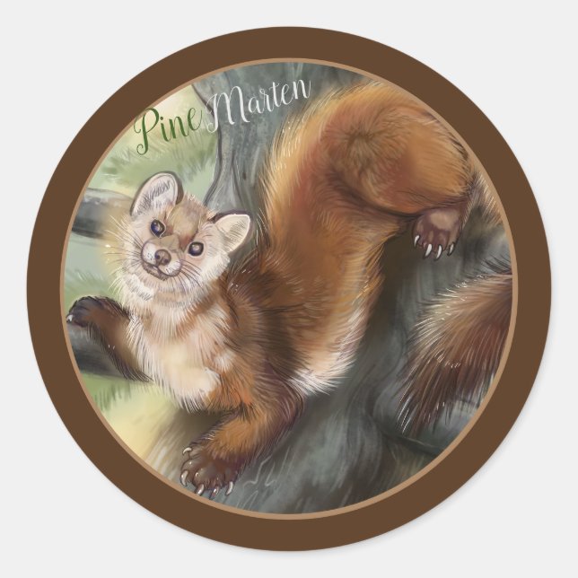 Sticker Rond Pine Marten (Devant)