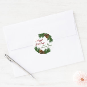 Sticker Rond Pinecones personnalisés aiguilles de pin Branches 