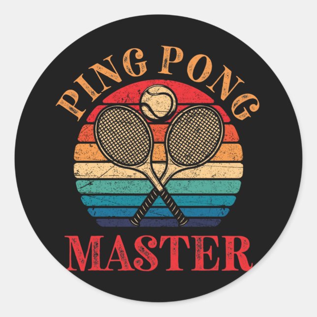 Sticker Rond Ping Pong Master Table Tennis Paddle (Devant)