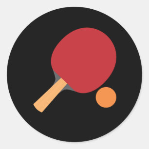 Sticker Rond Ping Pong Paddles Drôle Table Tennis Sports Long