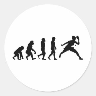 Sticker Rond Ping Pong Player Table Tennis Evolution