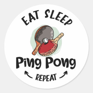 Sticker Rond Ping Pong Table Tennis Manger Sleep Tennis Répéter