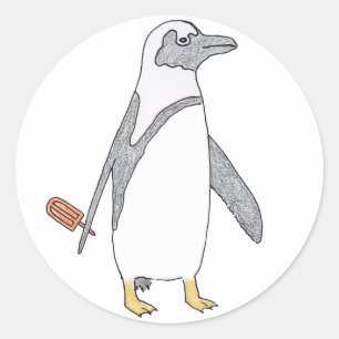 Sticker Rond pingouin