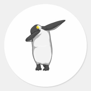 Sticker Rond Pingouin à Hip hop Dance Dab