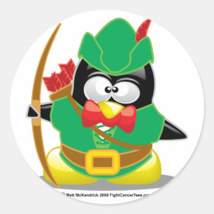 Sticker Rond Pingouin de Robin Hood