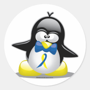 Sticker Rond Pingouin du syndrome de Down