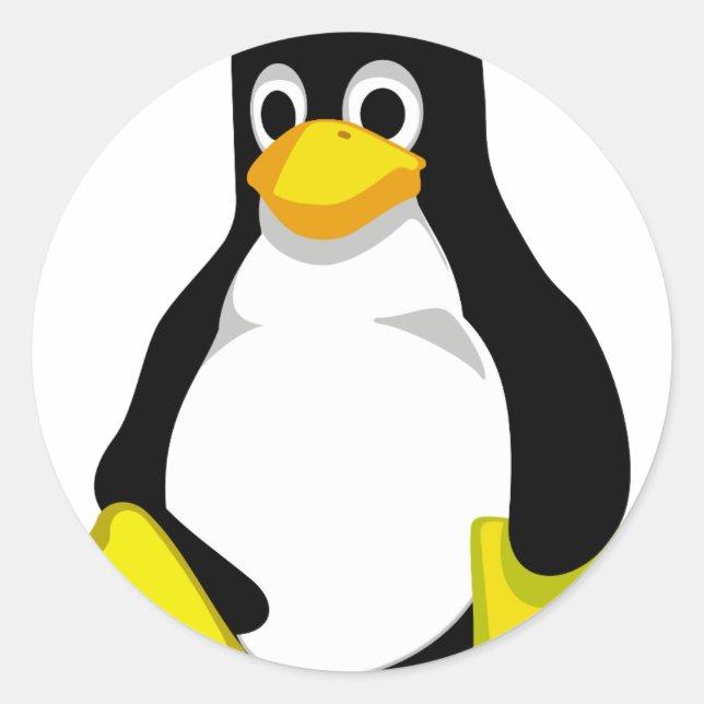 Sticker Rond Pingouin Linux Tux (Devant)