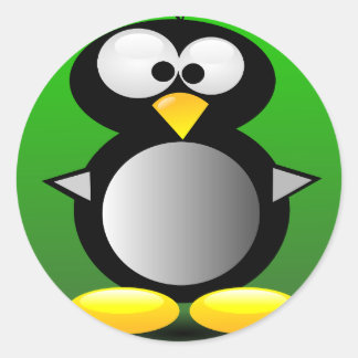 Sticker Rond Pingouin mignon