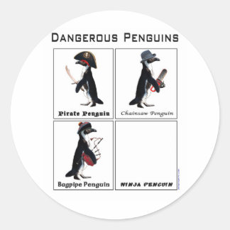 Sticker Rond pingouins dangereux