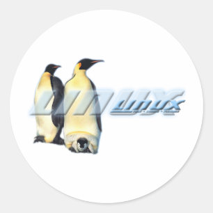 Sticker Rond Pingouins de Linux