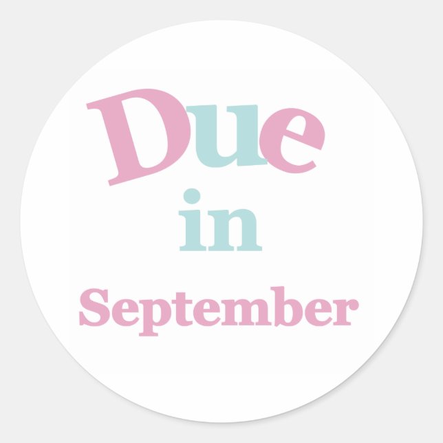 Sticker Rond Pink attendu en septembre (Devant)