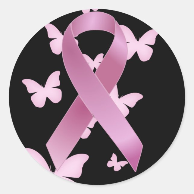 Sticker Rond Pink Aware Ribbon (Devant)
