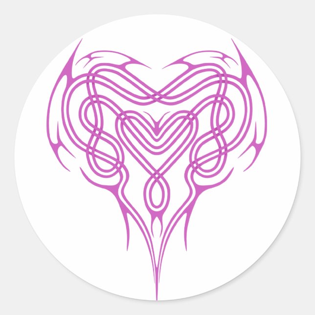 Sticker Rond Pink Celtic Heart Knot (Devant)