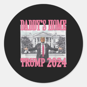 Sticker Rond Pink Daddys Accueil Trump 2024