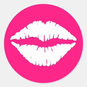 Sticker Rond Pink et lipstick blanc