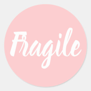 Sticker Rond Pink fragile entreprise moderne tendance