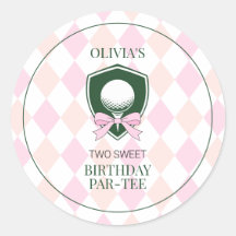 Pink Golf Girls Personalized 2nd Birthday Party