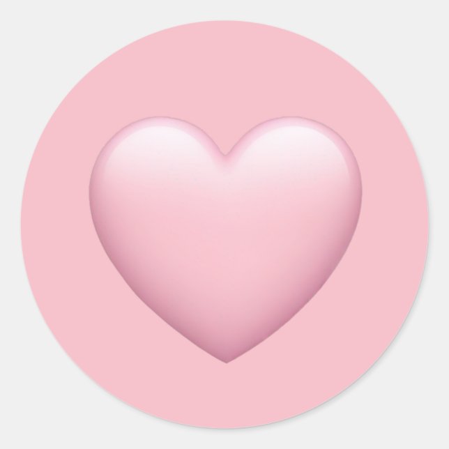 Sticker Rond Pink Heart Emoji – Soft and Loving Symbol Art (Devant)