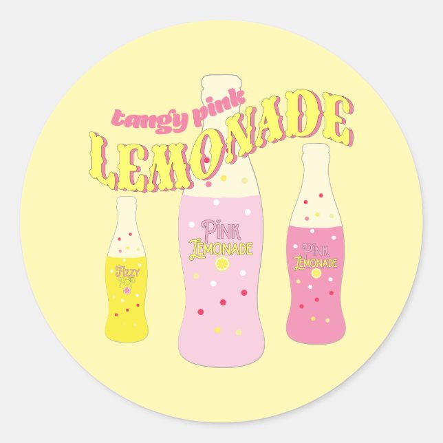 Sticker Rond Pink Lemonade Party (Devant)