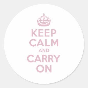 Sticker Rond Pink Lettré Garder le calme et continuer