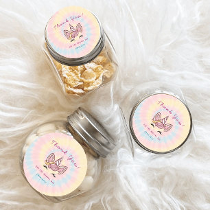 Sticker Rond Pink Magic cravate de licorne couleur or parties s