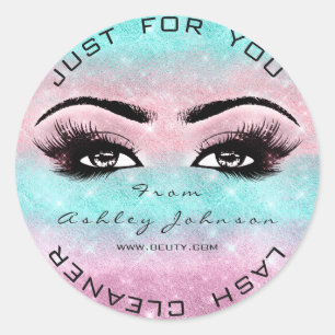 Sticker Rond Pink Ocean Beauty Parties scintillant Lashes Netto